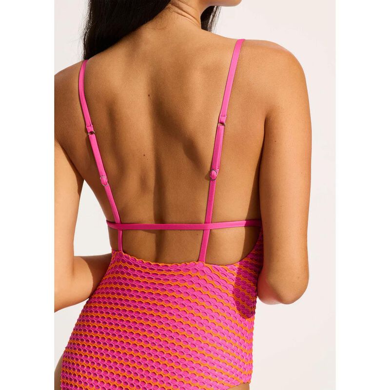 Seafolly Mesh Effect V Neck One Piece image number 2